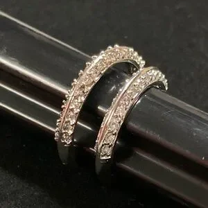 Rsc Wedding Rings RSC | Jewelry | Rsc 2 Row Faux Diamond Knife Edge Center Band Ring Szs ...
